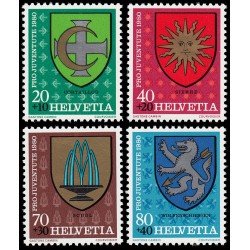 Suiza Switzerland 1117/20 1980 Por la juventud Escudos comunales MNH Suiza Switzerland 1117/20 1980 Por la juventud Escudos comunales MNH