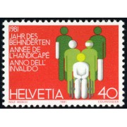 MED/VAR3/S Suiza Switzerland  Nº 1122   1981  Año inter. de los discapacitados Figuras humanas Lujo