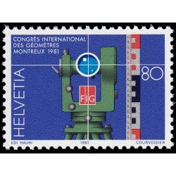 VAR1/S Suiza Switzerland 1124 1981 Congreso inter. de geometría Geometro MNH VAR1/S Suiza Switzerland 1124 1981 Congreso inter. de geometría Geometro MNH