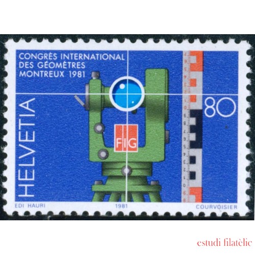 VAR1/S Suiza Switzerland   Nº 1124   1981  Congreso inter. de geometría Geometro  Lujo