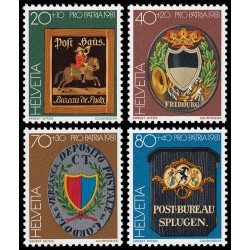 Suiza Switzerland 1128/31 1981 Por la patria Insignias de oficinas postales MNH Suiza Switzerland 1128/31 1981 Por la patria Insignias de oficinas postales MNH
