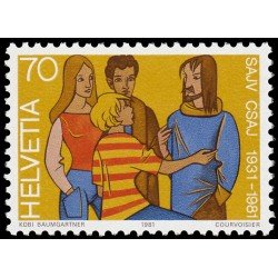 Suiza Switzerland 1137 1981 50 Aniv. del cartel suizo de las asociaciones juveniles Figuras humanas MNH Suiza Switzerland 1137 1981 50 Aniv. del cartel suizo de las asociaciones juveniles Figuras humanas MNH