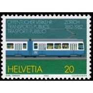 Suiza Switzerland 1161 1982  Centenario del tranvía en Zurich MNH