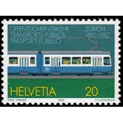 Suiza Switzerland 1161 1982 Centenario del tranvía en Zurich MNH Suiza Switzerland 1161 1982 Centenario del tranvía en Zurich MNH