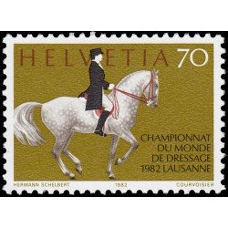 FAU5/S Suiza Switzerland 1163 1982 Campeonatos del mundo de doma en Lausanne Caballo y jinete MNH FAU5/S Suiza Switzerland 1163 1982 Campeonatos del mundo de doma en Lausanne Caballo y jinete MNH