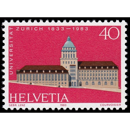 Suiza Switzerland 1175 1983 150 Aniv. de la fundación de la Universidad de Zurich Edificio MNH