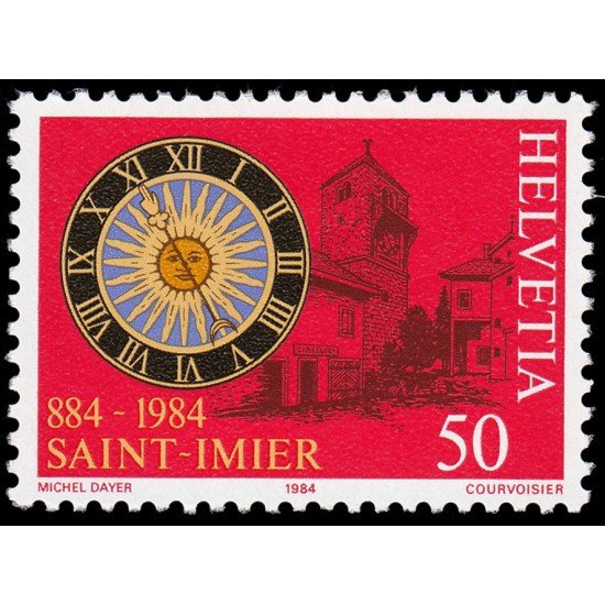Suiza Switzerland 1197 1984 1100 Aniv. de la ciudad de San Imier Edificios MNH