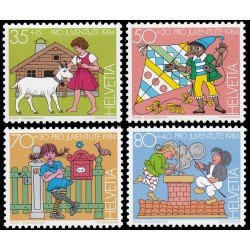 Suiza Switzerland 1213/16 1984 Por la juventud Personajes de libros infantiles MNH Suiza Switzerland 1213/16 1984 Por la juventud Personajes de libros infantiles MNH