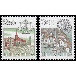 Suiza Switzerland 1217/18 1985 Serie Signos del zodiaco y paisajes MNH Suiza Switzerland 1217/18 1985 Serie Signos del zodiaco y paisajes MNH