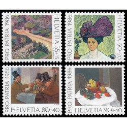 Suiza 1246/49 1986 Pro patria Cuadros de museos suizos MNH Suiza 1246/49 1986 Pro patria Cuadros de museos suizos MNH