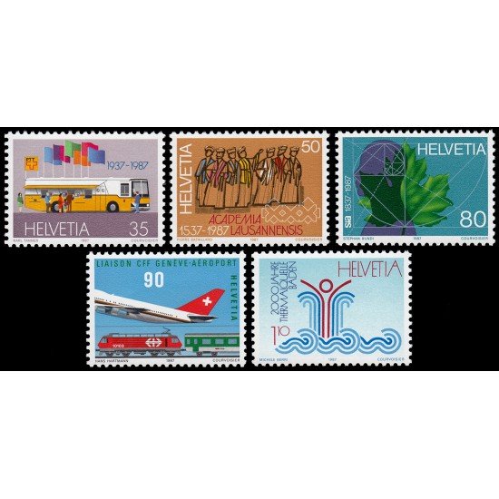 TRA2/S Suiza Switzerland 1269/73 1987 Aniversarios y acontecimientos MNH