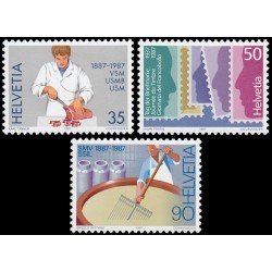 VAR2 Suiza Switzerland 1284/86 1987 Aniversarios y aconteciomientos MNH VAR2 Suiza Switzerland 1284/86 1987 Aniversarios y aconteciomientos MNH
