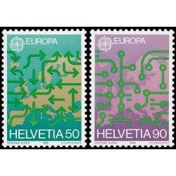 TRA2 Suiza Switzerland 1298/99 1988 Europa Transportes y comunicaciones Mapa de Europa y símbolos MNH TRA2 Suiza Switzerland 1298/99 1988 Europa Transportes y comunicaciones Mapa de Europa y símbolos MNH