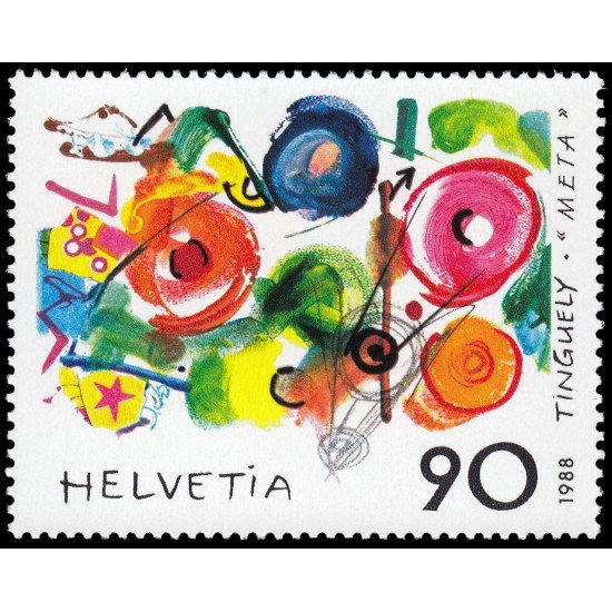 Suiza Switzerland 1308 1988 Exp. común Suiza-Francia Cuadro de Tinguely Meta MNH