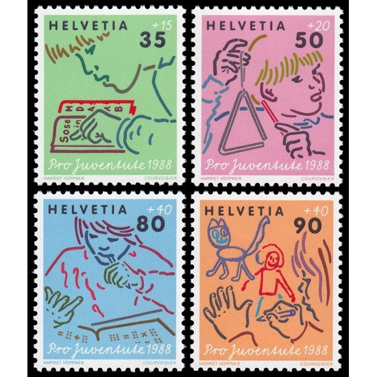 Suiza Switzerland 1309/12 1988 Por la juventud Desarrollo del niño MNH