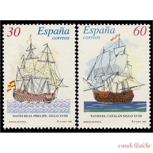 España Spain SH 3415/16 1996 Barcos de época MNH