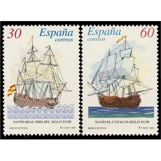 España Spain SH 3415/16 1996 Barcos de época MNH