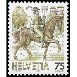 Suiza Switzerland 1313 1989 Serie Transporte postal a través de los años MNH