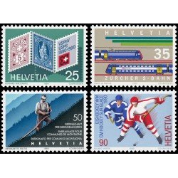 Suiza Switzerland 1338/41 1990 Aniversarios y acontecimientos MNH