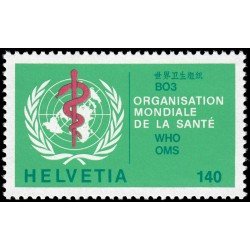 Suiza Switzerland Servicios 464 1985 OMS Sello de 1975 Logo MNH Suiza Switzerland Servicios 464 1985 OMS Sello de 1975 Logo MNH