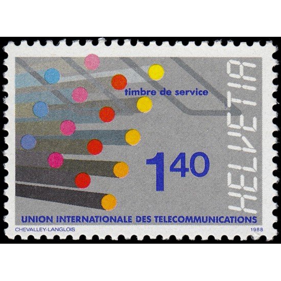 VAR2/S Suiza Switzerland  Servicios 466 1988  UIT Fibra óptica MNH