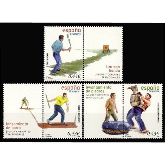 España Spain 4414/16 2008 Juegos y deportes tradicionales MNH España Spain 4414/16 2008 Juegos y deportes tradicionales MNH