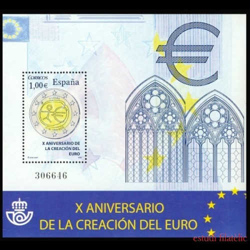 España Spain 4496 2009 X Anivsario de la creación del euro MNH