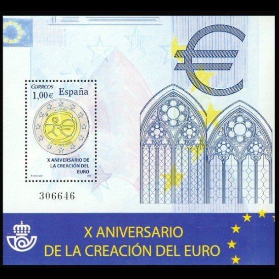 España Spain 4496 2009 X Anivsario de la creación del euro MNH España Spain 4496 2009 X Anivsario de la creación del euro MNH