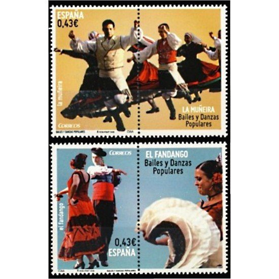 España Spain 4501/02 2009 Bailes y danzas populares MNH España Spain 4501/02 2009 Bailes y danzas populares MNH