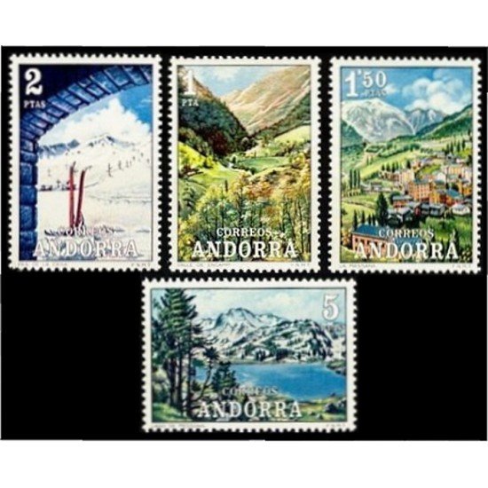 Andorra española 73/76 1972 Paisajes MNH Andorra española 73/76 1972 Paisajes MNH