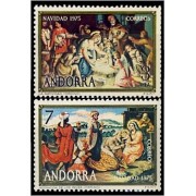 Andorra Española 100/01 1975 Navidad 75 MNH Andorra Española 100/01 1975 Navidad 75 MNH