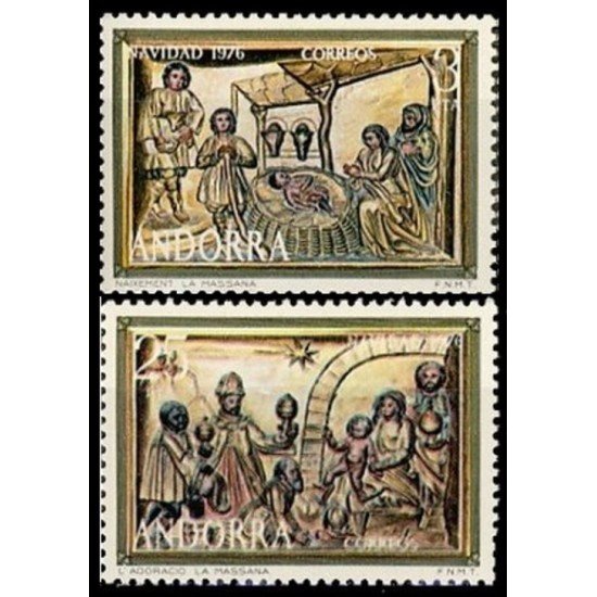 Andorra Española 106/107 1976 Navidad 76 MNH Andorra Española 106/107 1976 Navidad 76 MNH