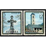 Andorra Española 110/11  1977 Navidad 77 MNH