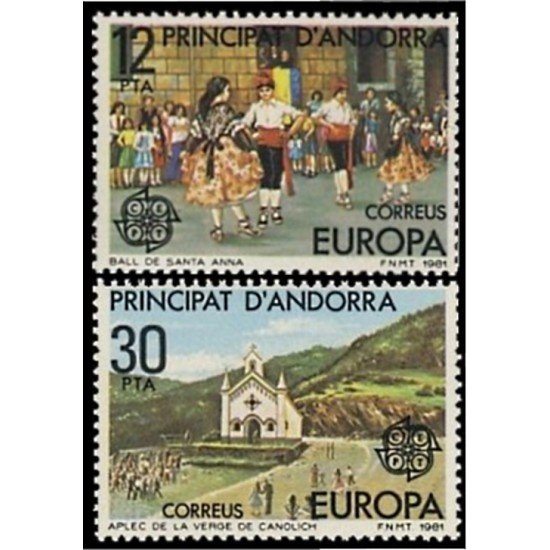 Andorra Española 140/41  1981 Europa MNH
