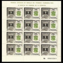 Andorra Española 162 ( MP.2 ) Minihojita Minipliego 1982  Exposición filatélica MNH