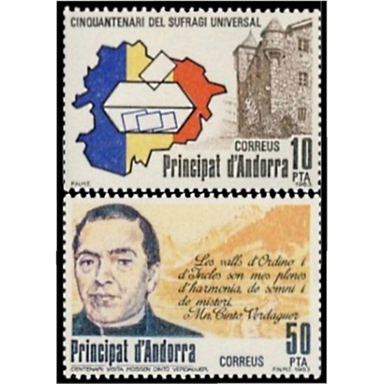 Andorra Española 171/72 1983 Conmemoraciones MNH
