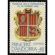 Andorra Española 195 1987 Encuentro Copríncipes MNH Andorra Española 195 1987 Encuentro Copríncipes MNH