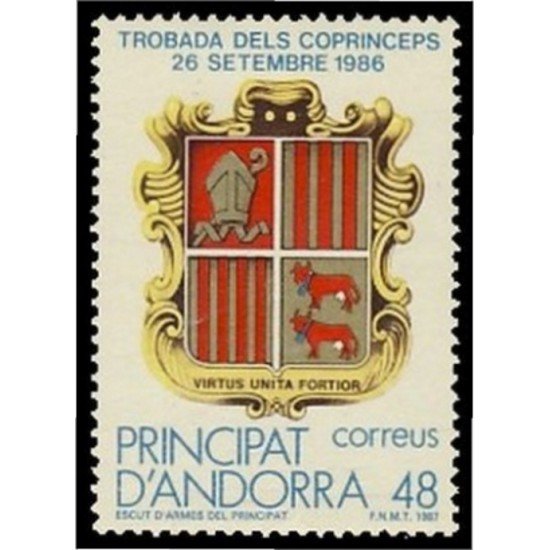 Andorra Española 195 1987 Encuentro Copríncipes MNH