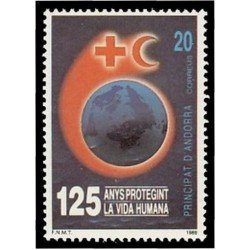 Andorra Española 216 1989 Aniversario Cruz Roja MNH