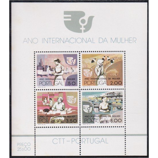 Portugal HB 16 1975 Año internacional de la mujer MNH