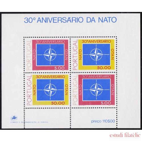Portugal HB 26 1979 30º Aniversario de la OTAN MNH