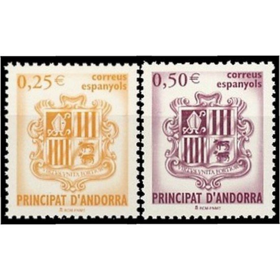 Andorra Española 290/91 2002 Principado de Andorra escudos MNH