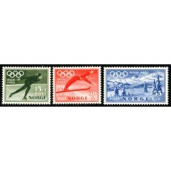 Noruega 337/39 1951 Sellos de propanganda JJOO de invireno Deportes de invierno MNH Noruega 337/39 1951 Sellos de propanganda JJOO de invireno Deportes de invierno MNH