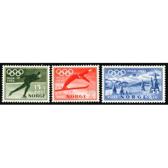 Noruega  337/39 1951 Sellos de propanganda JJOO de invireno Deportes de invierno MNH