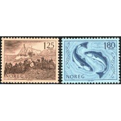 FAU5/S Noruega Norway Nº 707/08 1977 Peces y pesca Lujo FAU5/S Noruega Norway Nº 707/08 1977 Peces y pesca Lujo