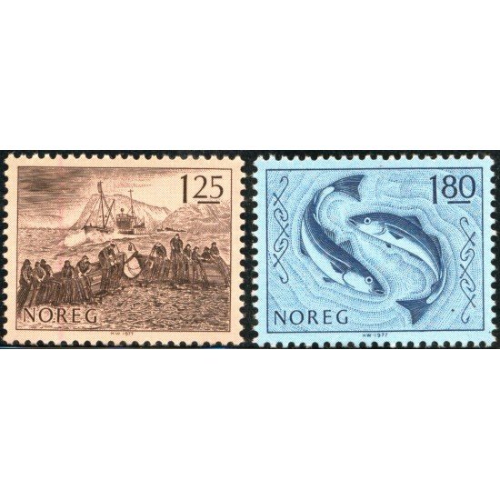 FAU5/S  Noruega Norway  Nº 707/08  1977  Peces y pesca Lujo