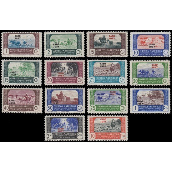 Cabo Juby 138/51 1944 Sellos de Marruecos habilitados Agricultura MH