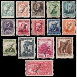 Tánger 70/84 1933-38 Sellos de España habilitados Personajes Castillos MH Tánger 70/84 1933-38 Sellos de España habilitados Personajes Castillos MH