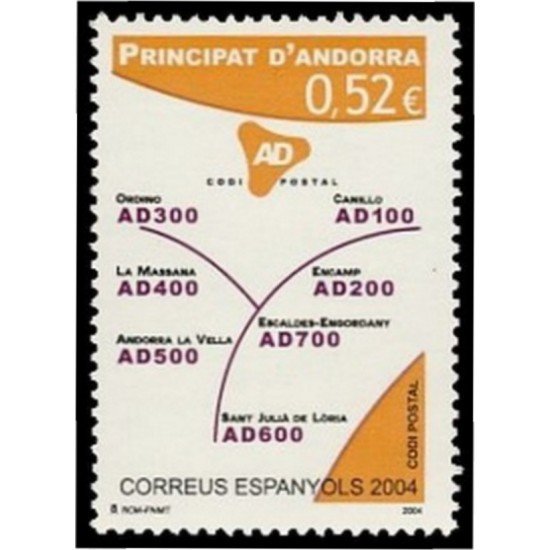 Andorra Española 321 2004 Código Postal MNH