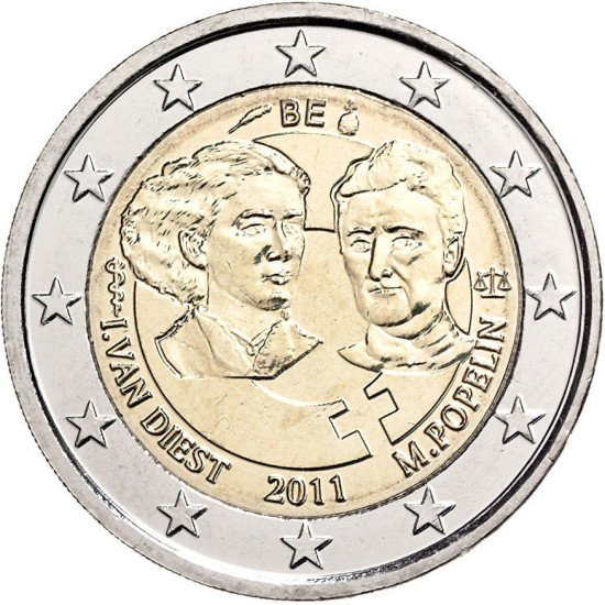 Bélgica 2011 2 € euros conmemorativos Centenario del Día Internacional de la Mujer Bélgica 2011 2 € euros conmemorativos Centenario del Día Internacional de la Mujer